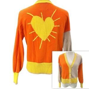 Kerri Rosenthal XOKR Colorblock Sunshine Heart Cardigan